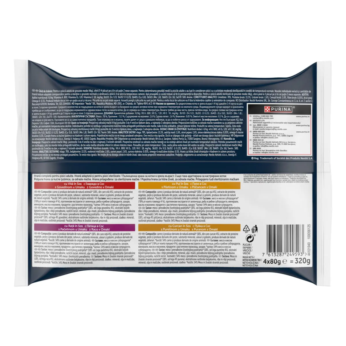 FELIX Tasty-Shreds Selectie de la Ferma cu Vita, Pui, Curcan si Rata, plic hrana umeda pisici, (in sos), multipack, 80g x 4buc - Image 4