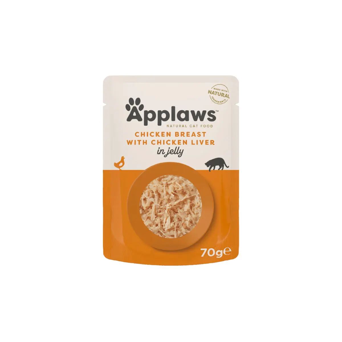 APPLAWS Piept, Pui si Ficat, plic hrana umeda pisici, (in aspic), 70g APPLAWS Piept, Pui si Ficat, plic hrana umeda pisici, (in aspic), bax, 70g x 16buc