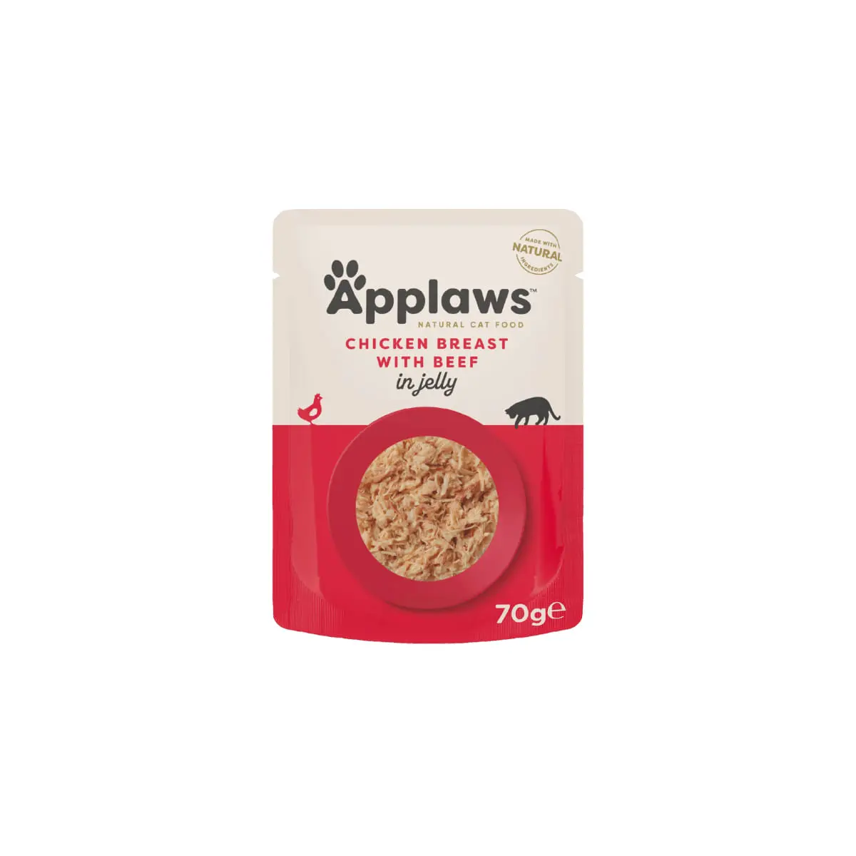 APPLAWS Piept, Pui si Vita, plic hrana umeda pisici, (in aspic), 70g APPLAWS Piept, Pui si Vita, plic hrana umeda pisici, (in aspic), bax, 70g x 16buc - Image 2