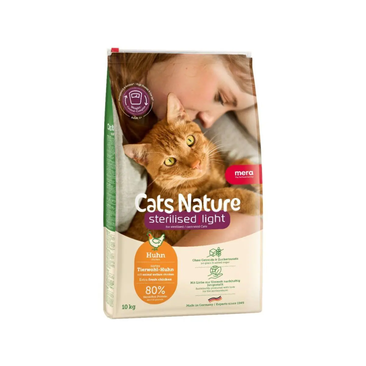 MERA Cat's Nature Sterilised Light, Pui, hrana uscata fara cereale pisici sterilizate, 10kg - Image 2