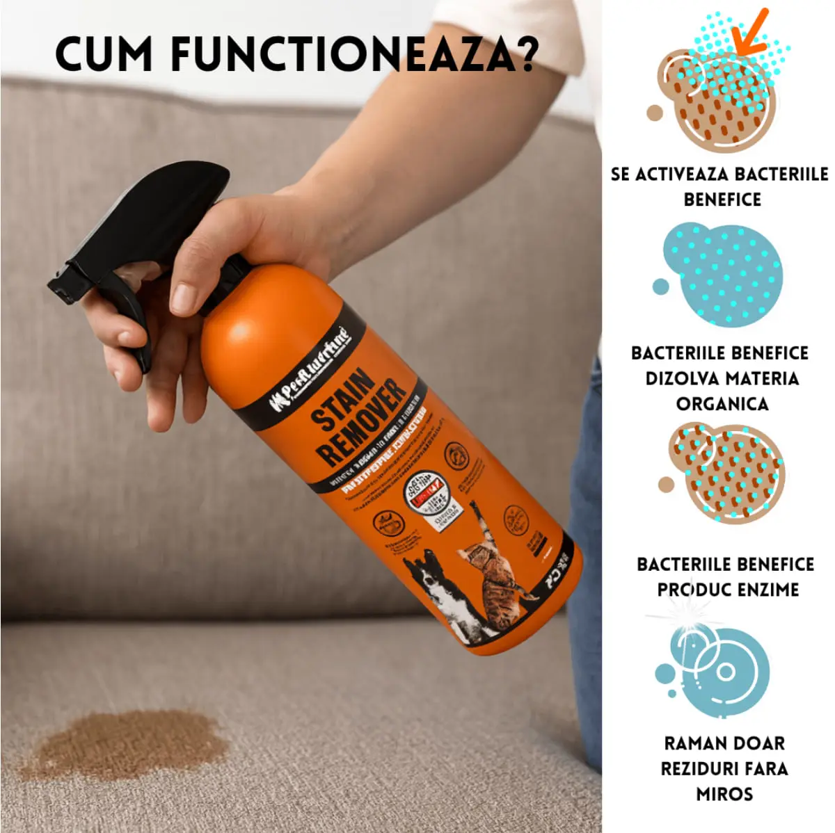 SHAW PetStandard solutie profesionala enzimatica pentru eliminarea petelor cu neutralizare mirosuri caini si pisici, 750ml - Image 6