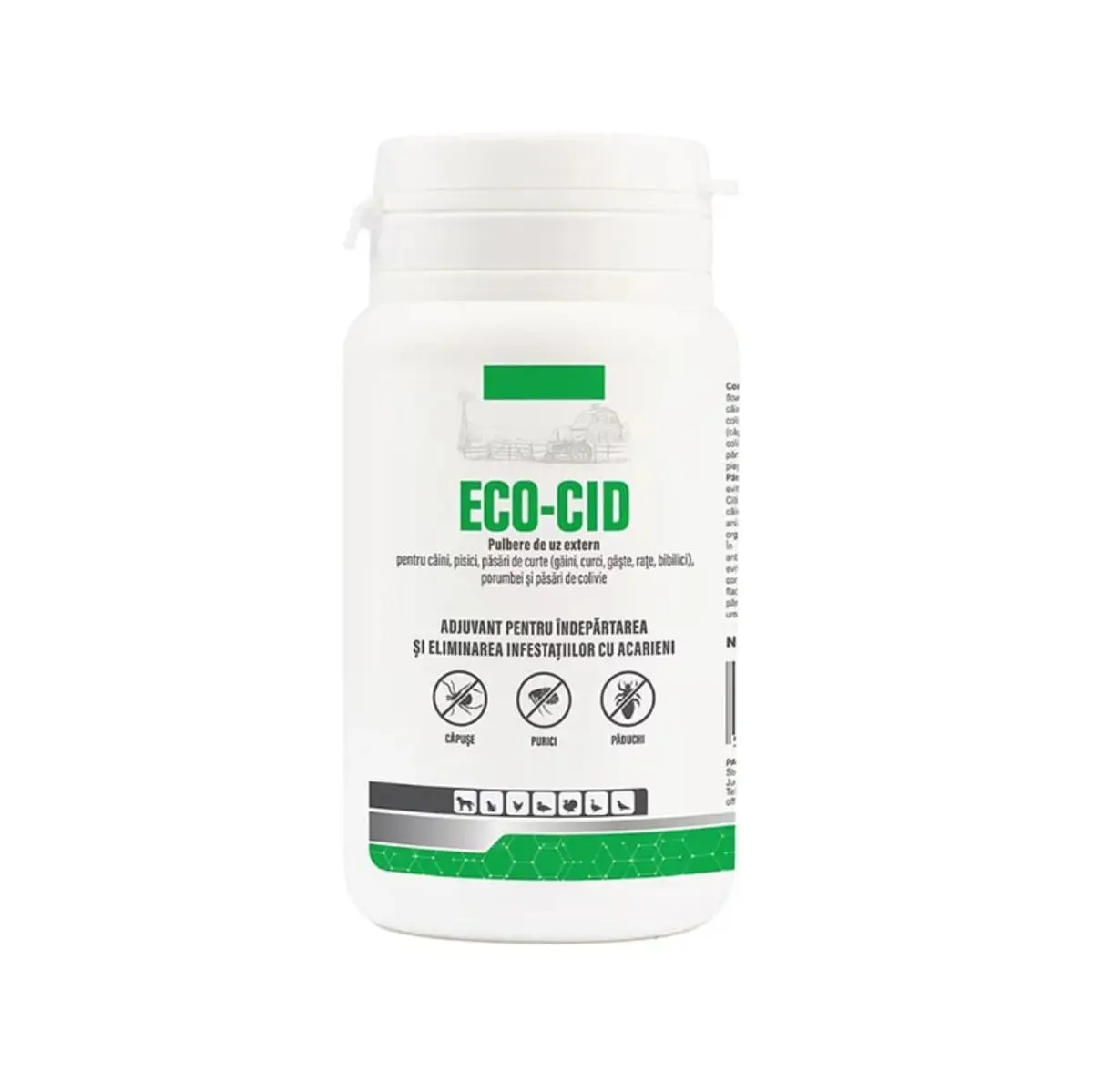 PASTEUR  Eco Cid, deparazitare externa caini pisici si pasari, pudra, 100g - Image 2