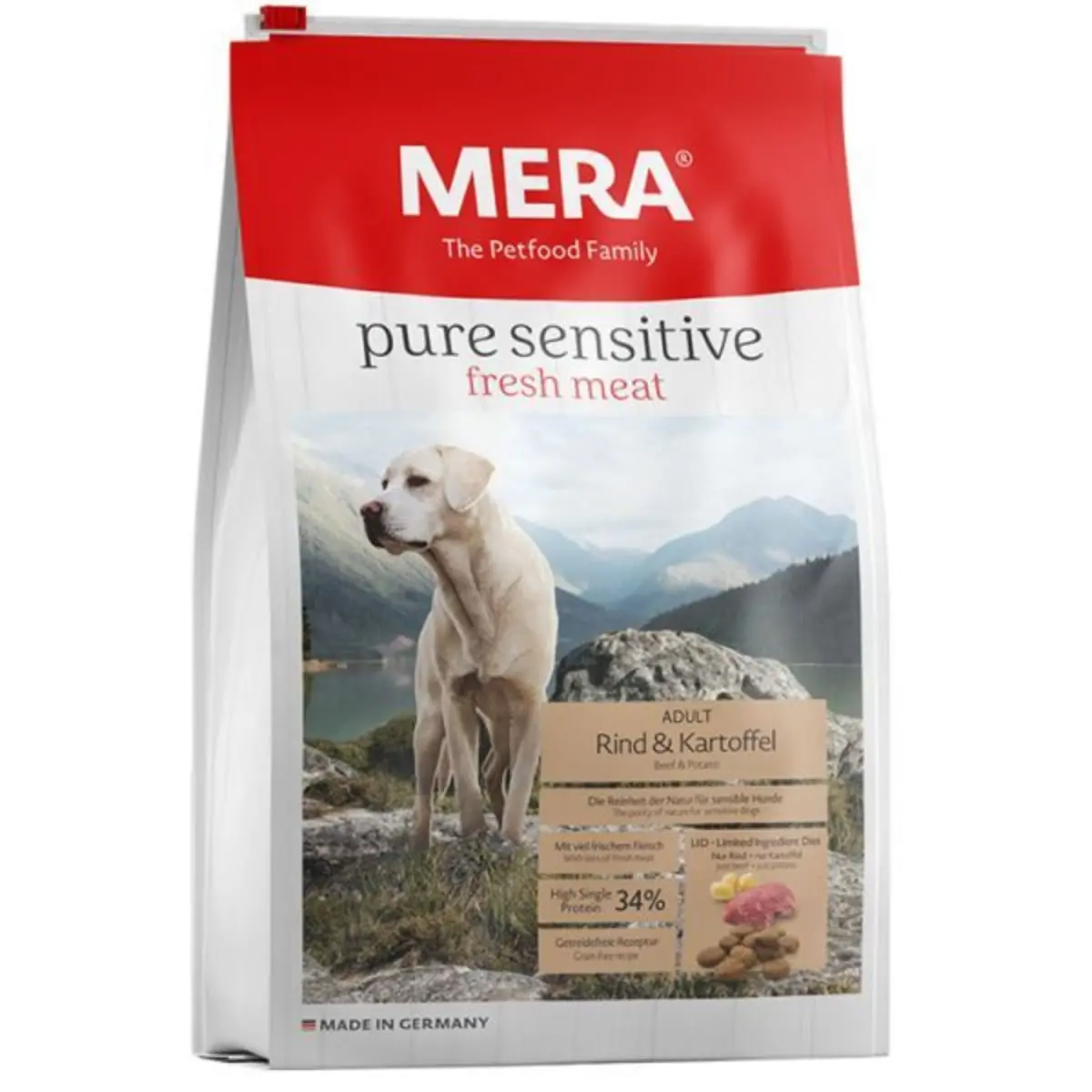 MERA Pure Sensitive, XS-XL, Vita si Cartofi, hrana uscata fara cereale caini, 4kg