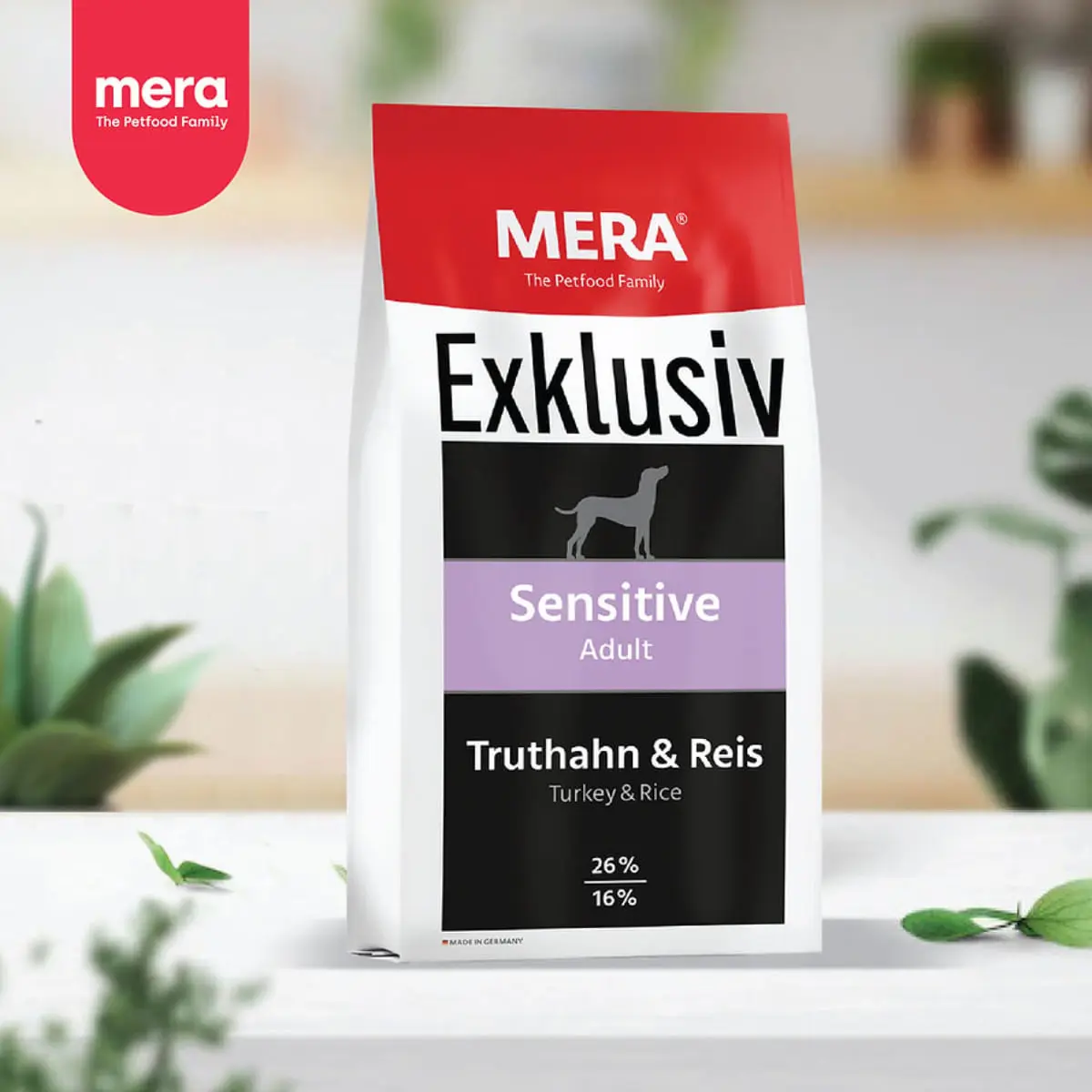 MERA Exklusiv Sensitive, XS-XL, Curcan si Orez, hrana uscata caini, 15kg