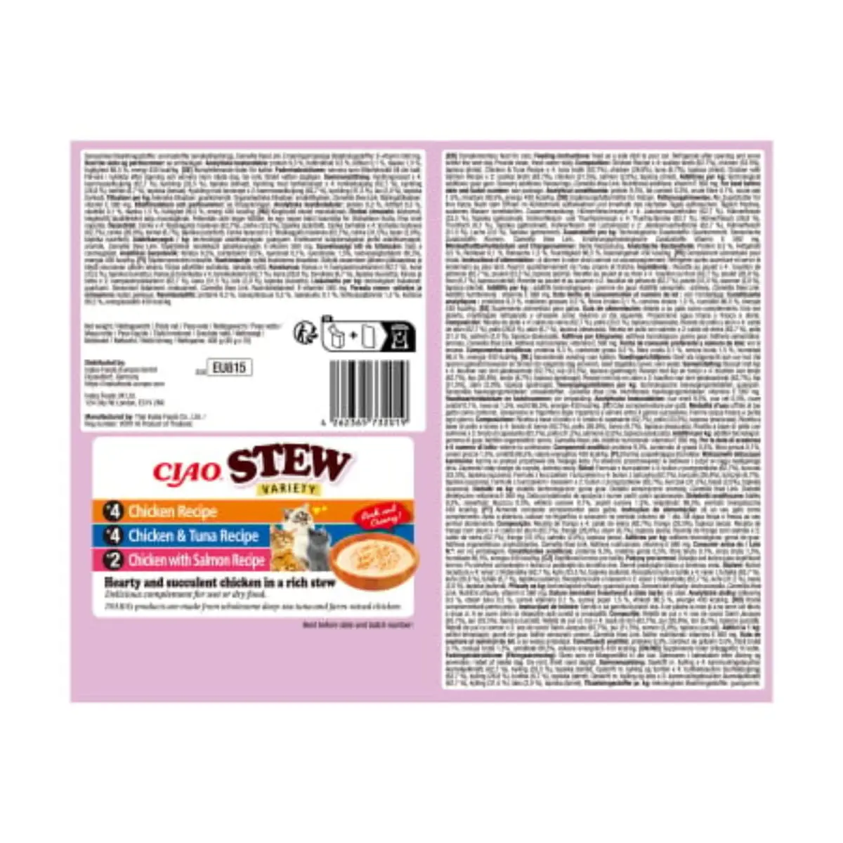 INABA Ciao Stew Variety cu Pui, Ton si Somon, cutie hrana umeda fara cereale pisici, (in supa), 400g - Image 3