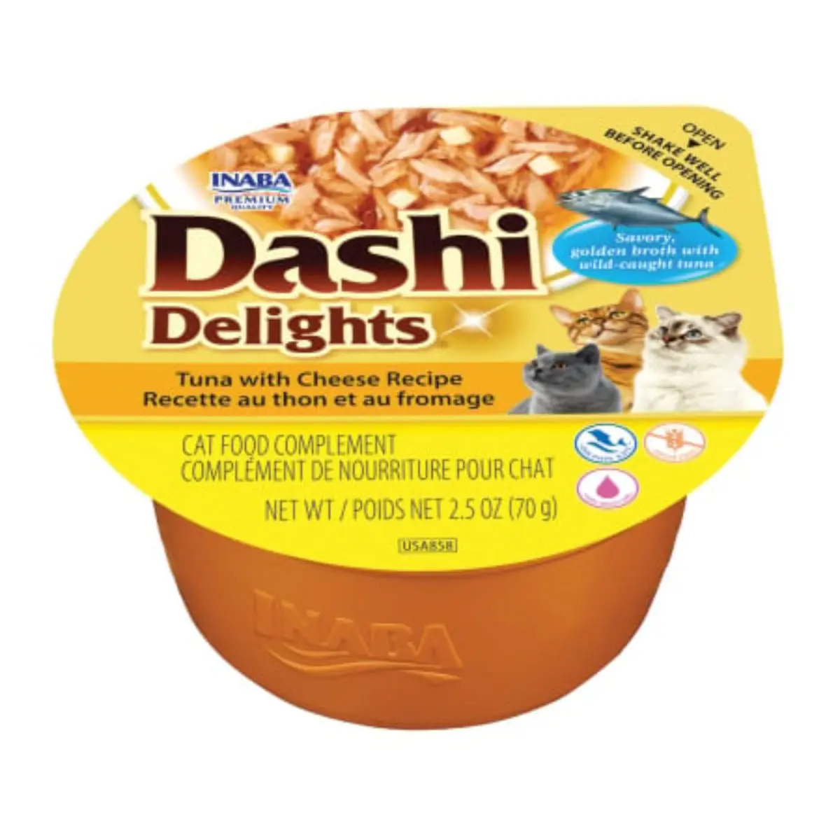 INABA Ciao Dashi Delights, Ton si Branza, bol hrana umeda fara cereale pisici, (in sos), 70g - Image 2