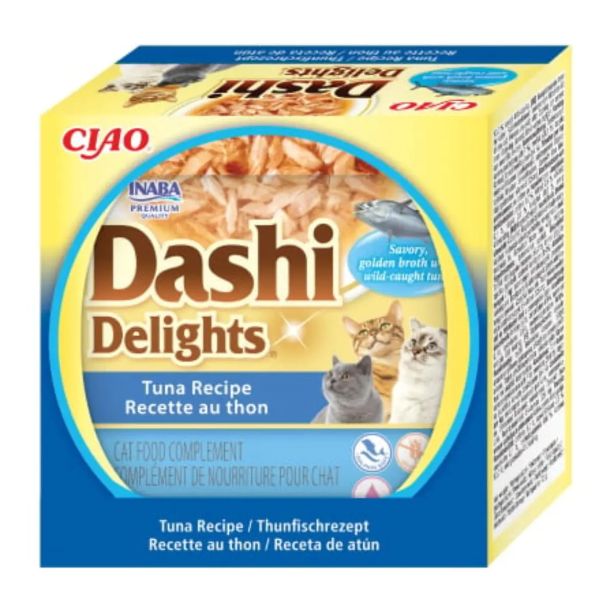 INABA Ciao Dashi Delights, Ton, bol hrana umeda fara cereale pisici, (in sos), 70g - Image 3