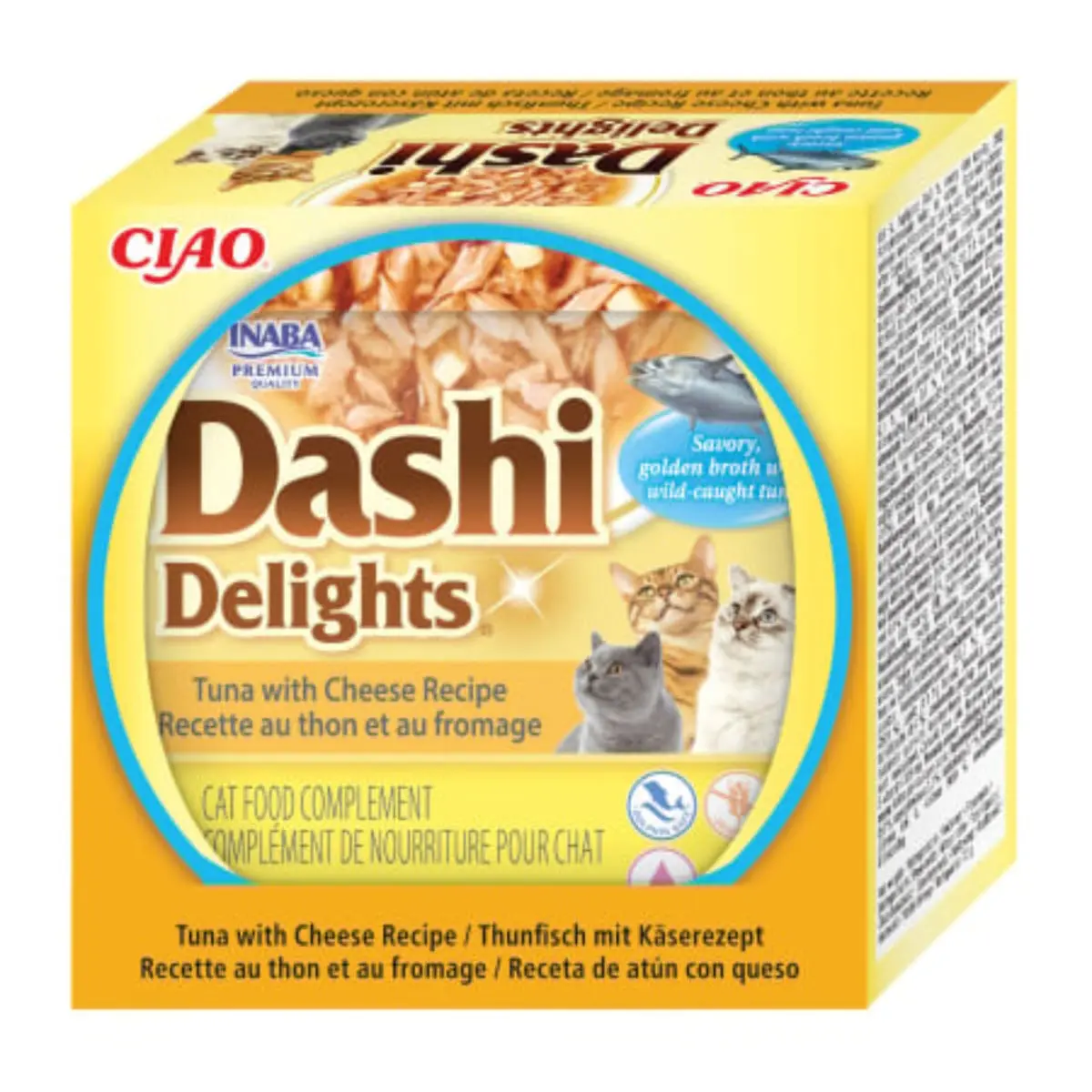 INABA Ciao Dashi Delights, Ton si Branza, bol hrana umeda fara cereale pisici, (in sos), 70g - Image 3