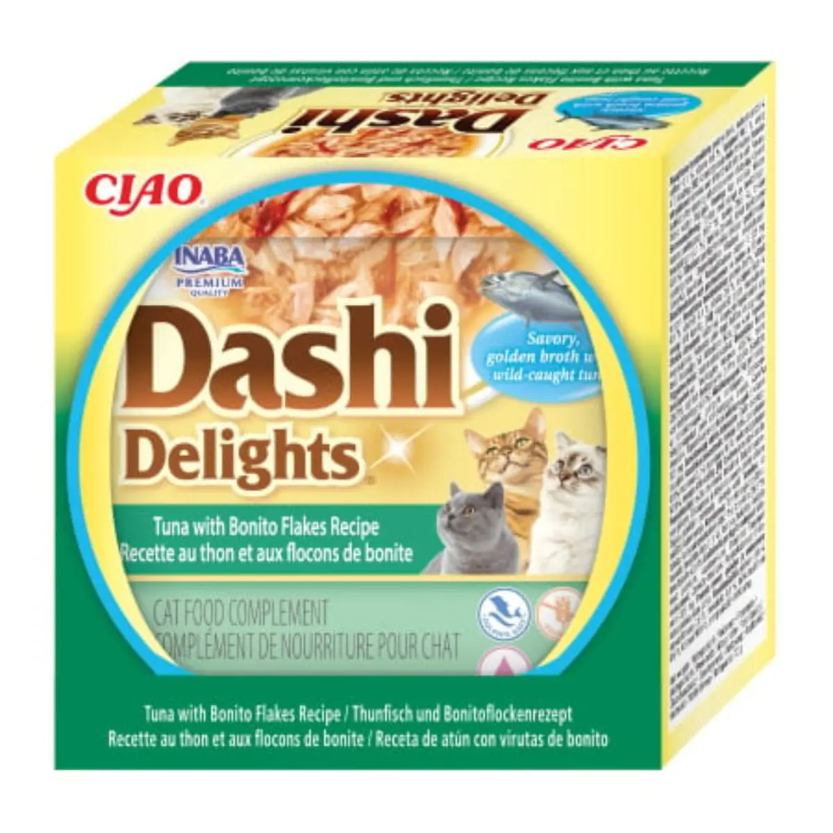 INABA Ciao Dashi Delights, Ton si Fulgi de Bonito, bol hrana umeda fara cereale pisici, (in sos), 70g - Image 3
