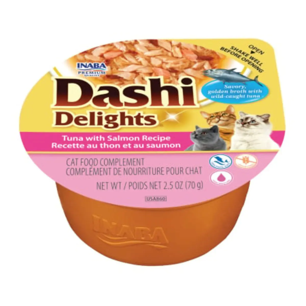 INABA Ciao Dashi Delights, Ton si Somon, bol hrana umeda fara cereale pisici, (in sos), 70g - Image 2