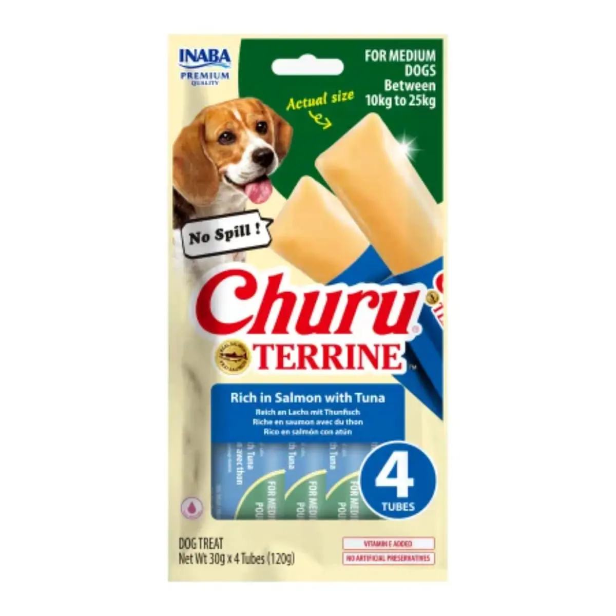 INABA Churu Terrine Medium, M, Somon si Ton, punguta recompense caini, 60g