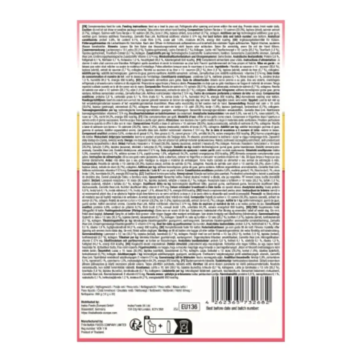 INABA Churu Variety, Somon si Ton, cutie recompense fara cereale pisici, (topping), 280g - Image 3