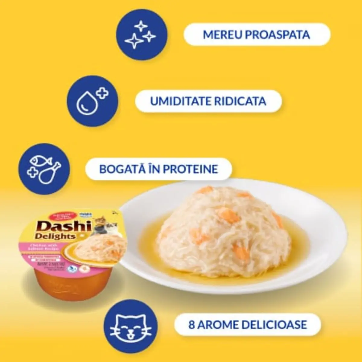 INABA Ciao Dashi Delights, Ton si Somon, bol hrana umeda fara cereale pisici, (in sos), 70g - Image 6