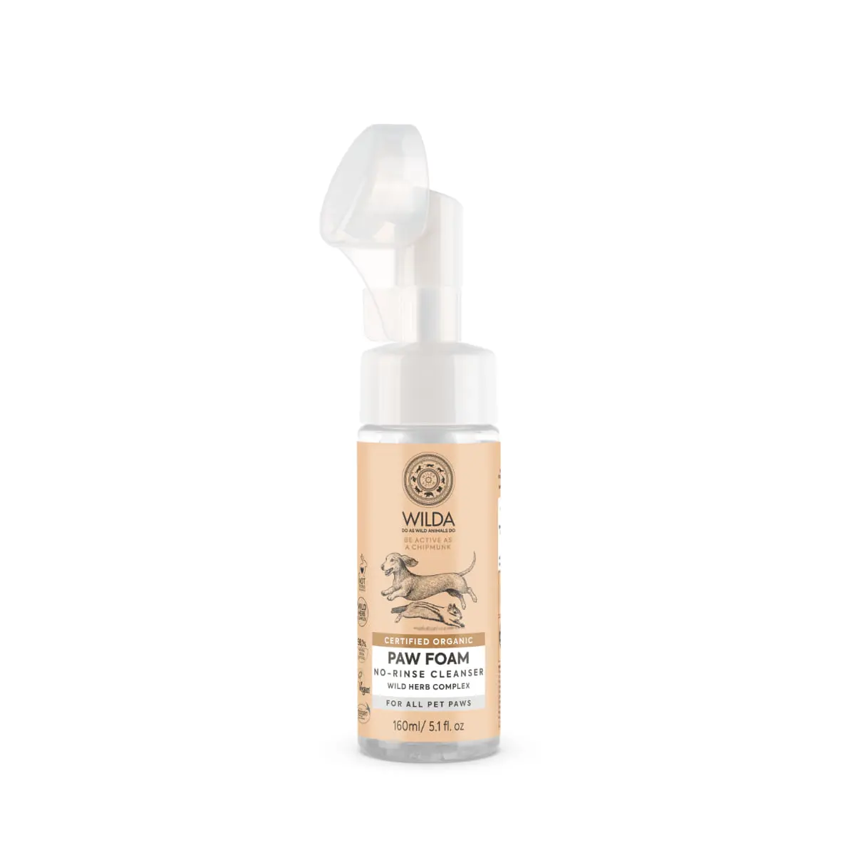 WILDA Paw Foam, ingrijire pentru labute spuma caini si pisici, flacon cu aplicator, 160ml