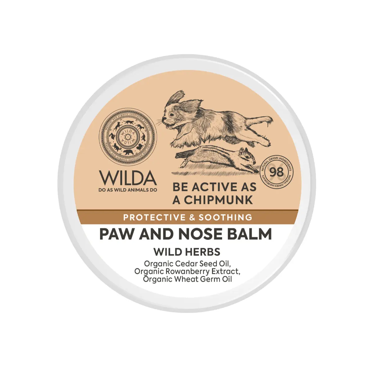 WILDA Paw & Nose Balm, ingrijire pentru labute balsam caini si pisici, flacon, 40g - Image 2