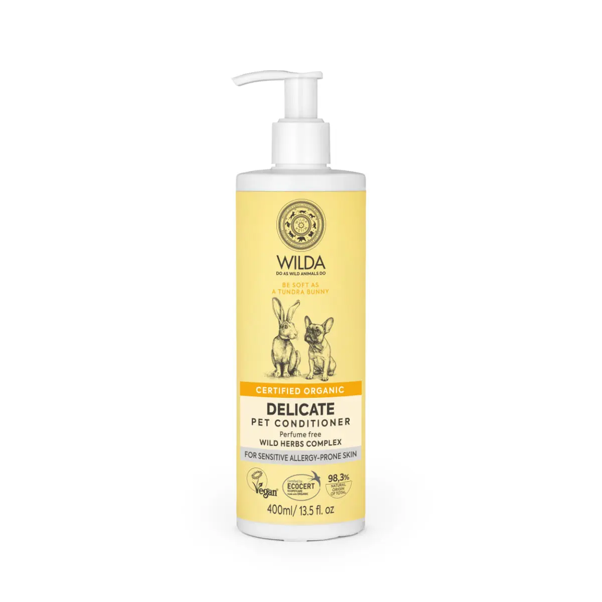 WILDA Delicate, balsam caini si pisici, piele sensibila, flacon, 400ml