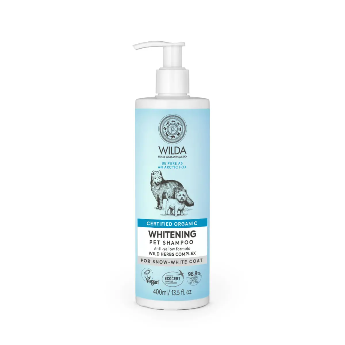 WILDA Whitening, sampon caini si pisici, blana alba, flacon, 400ml