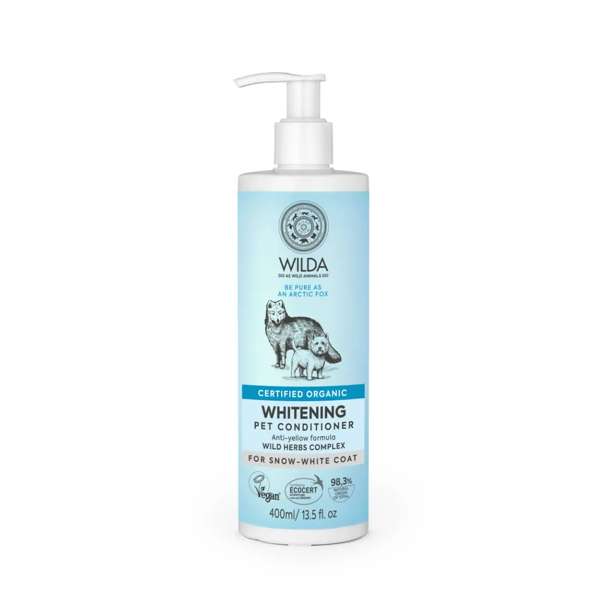 WILDA Whitening, balsam caini si pisici, blana alba, flacon, 400ml