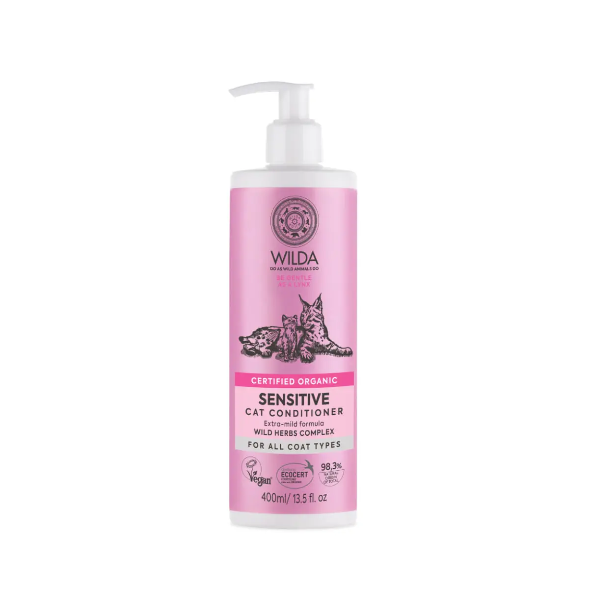 WILDA Cat Sensitive, balsam pisici, piele sensibila, flacon, 400ml