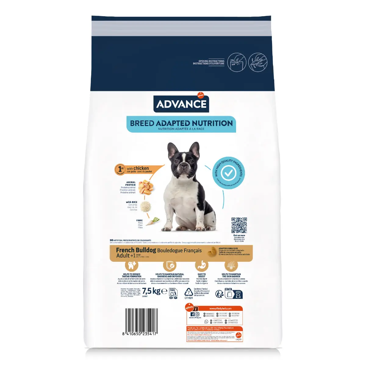 ADVANCE French Bulldog Adult, XS-S, Pui, hrana uscata caini, 7.5kg - Image 4