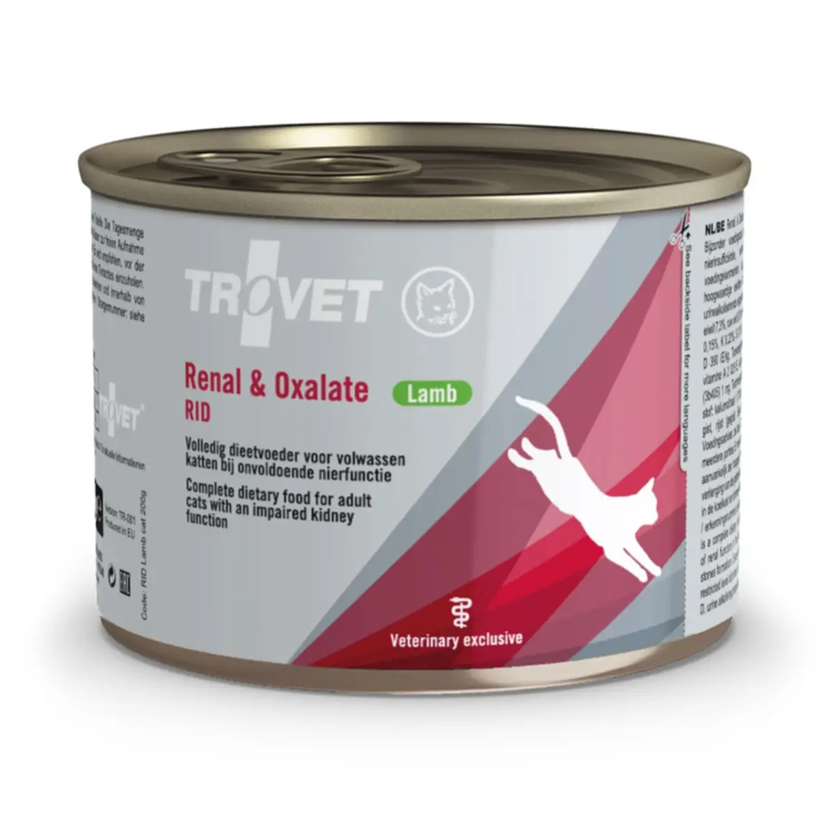 TROVET Renal & Oxlate RID, Miel, dieta veterinara, conserva hrana umeda pisici, sistem renal, sistem urinar, (pate), 200g