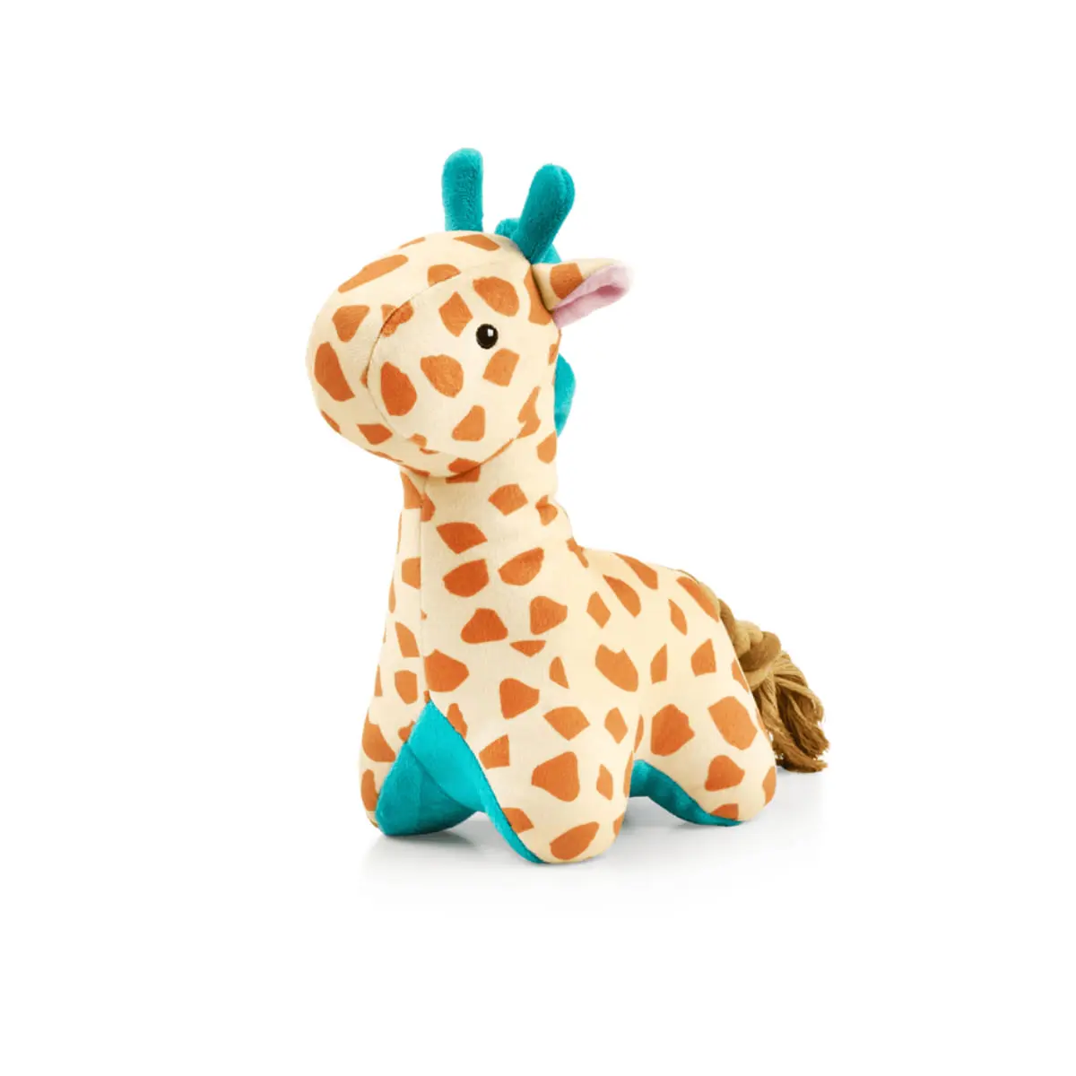 MAX & MOLLY Huggles Girafa Jerry, jucarie de aport caini, activitati fizice, poliester, maro si albastru, 26x23cm, 1buc - Image 2