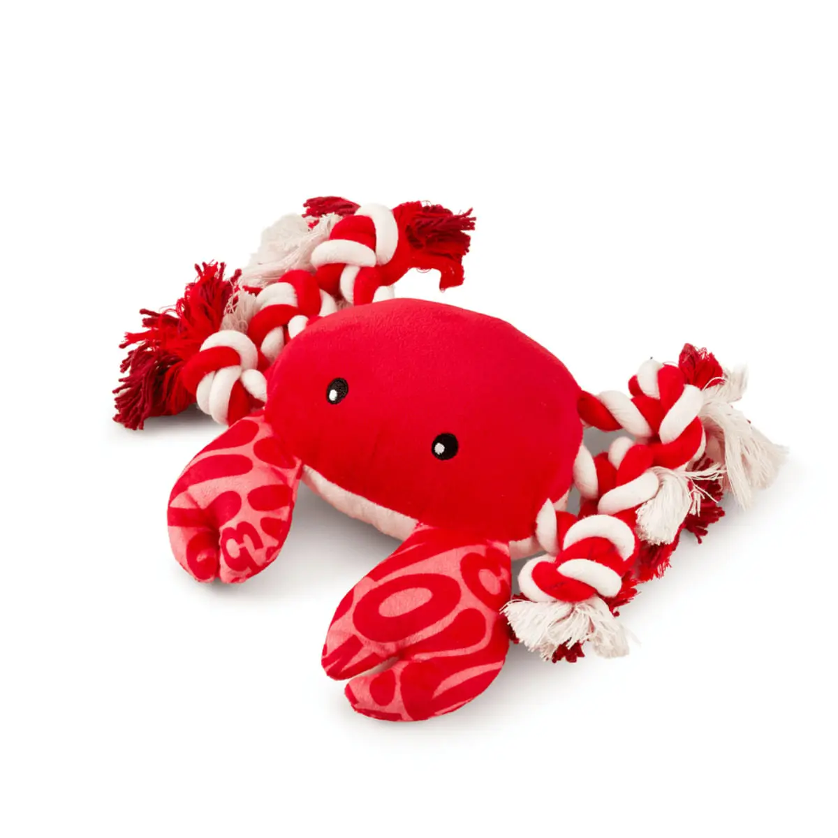 MAX & MOLLY Huggles Crab Howie, jucarie de aport caini, activitati fizice, cu sunet, poliester, rosu si alb, 26x20cm, 1buc - Image 2