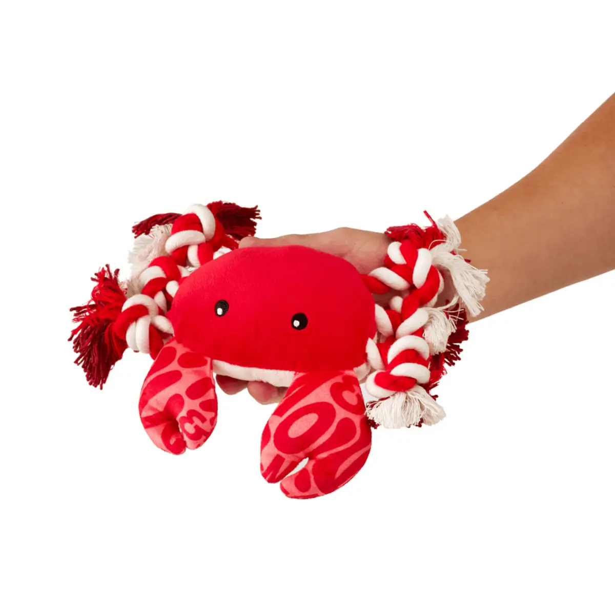 MAX & MOLLY Huggles Crab Howie, jucarie de aport caini, activitati fizice, cu sunet, poliester, rosu si alb, 26x20cm, 1buc - Image 5