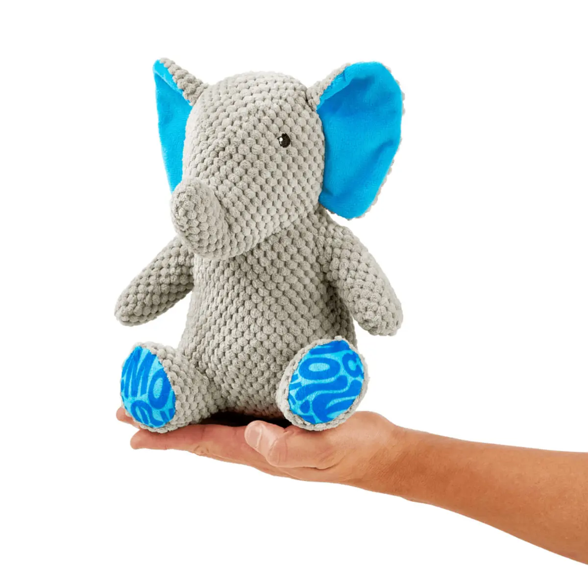 MAX & MOLLY Huggles Elefant Susi, jucarie de aport caini, activitati fizice, cu sunet, poliester, albastru si gri, 28x23cm, 1buc - Image 6