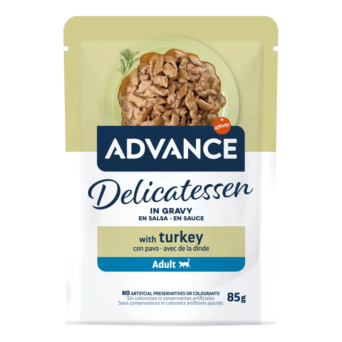 ADVANCE Delicatessen, Curcan, plic hrana umeda pisici, (in sos), 85g
