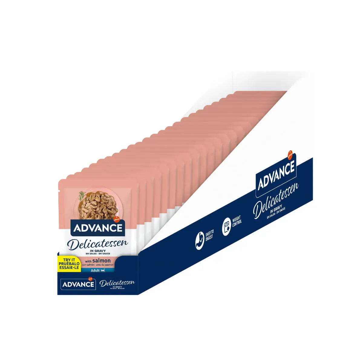 ADVANCE Delicatessen, Somon, plic hrana umeda pisici, (in sos), bax, 85g x24buc