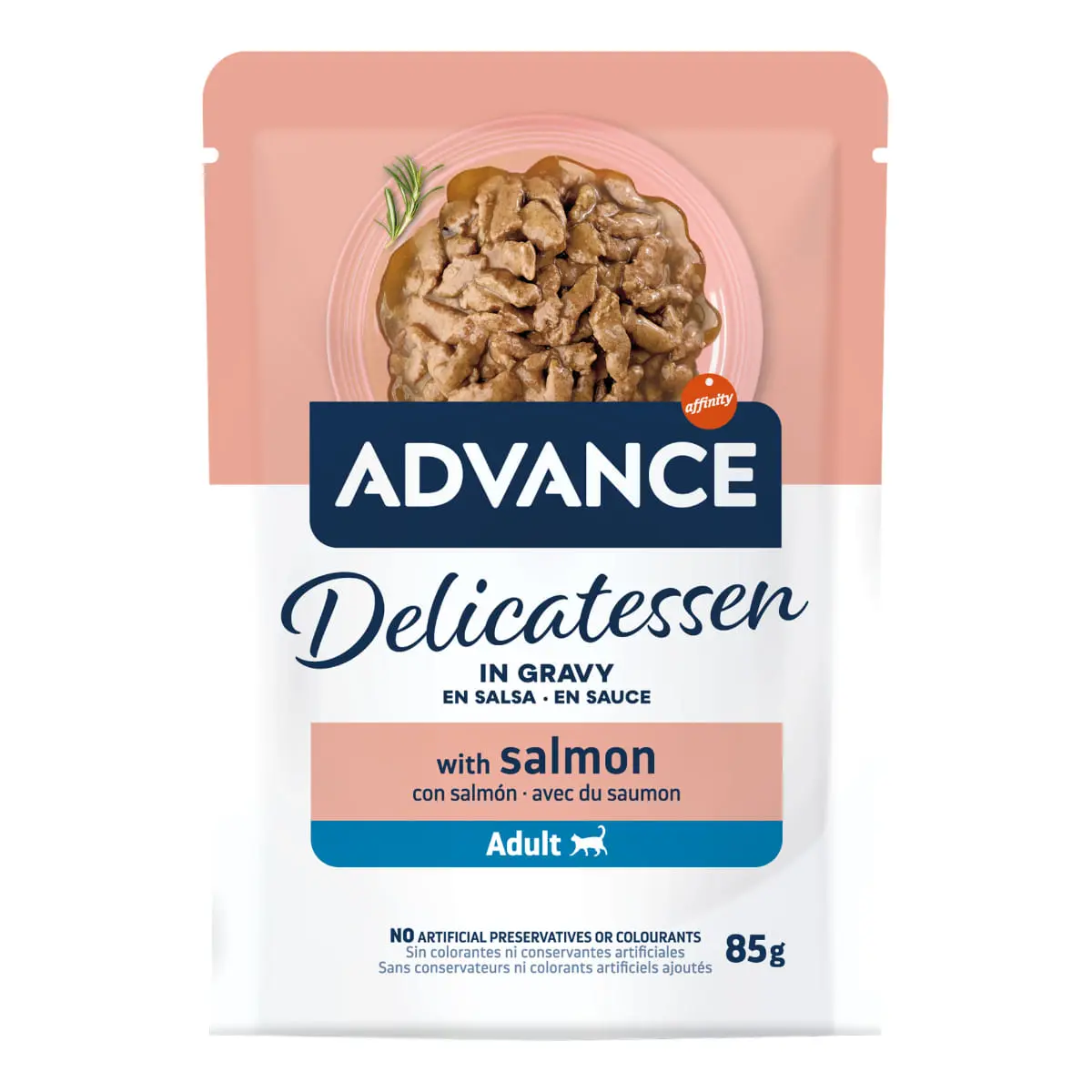 ADVANCE Delicatessen, Somon, plic hrana umeda pisici, (in sos), 85g