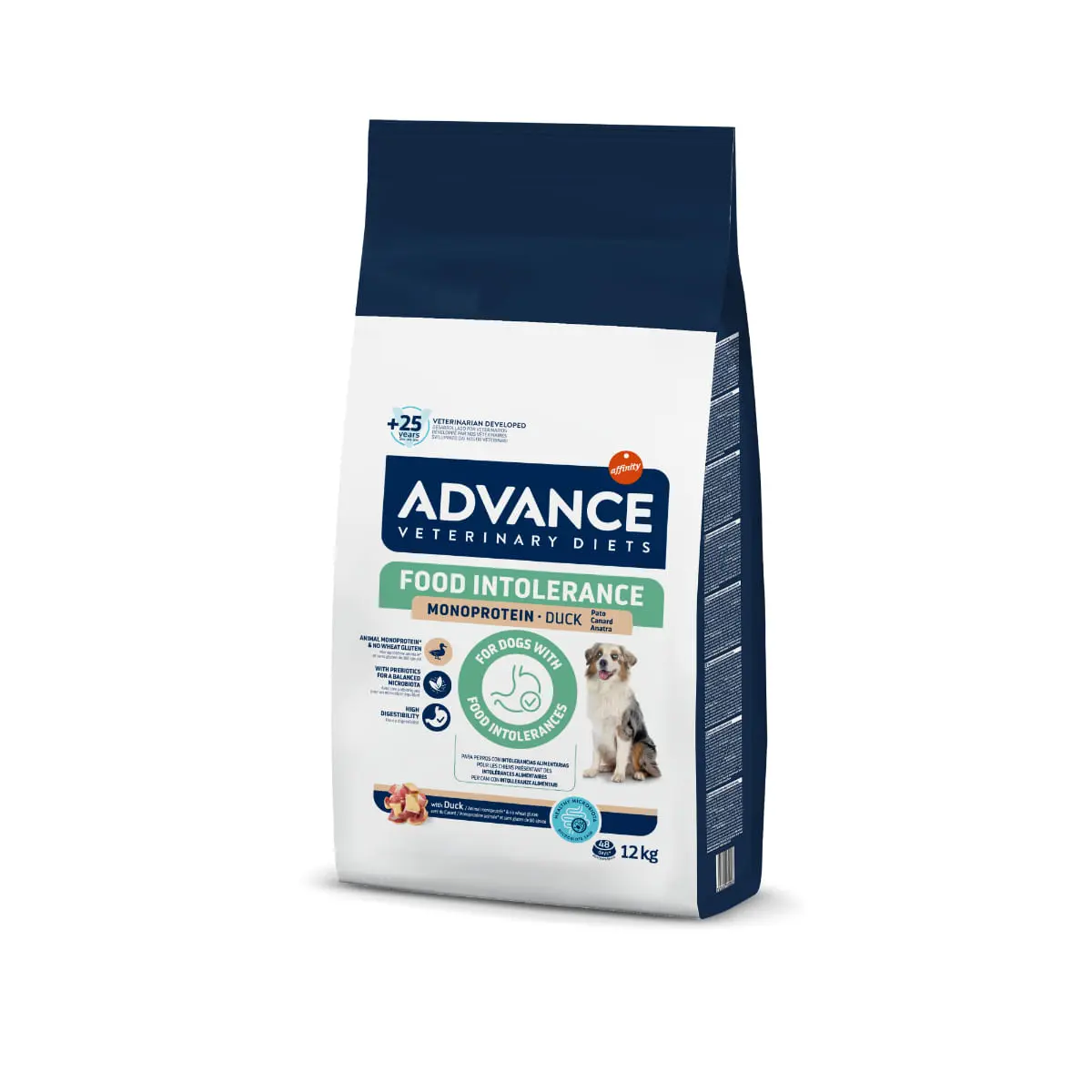ADVANCE VETERINARY DIETS Hypoallergenic Food Intolerance, XS-XL, Rata, dieta veterinara, hrana uscata caini, sistem digestiv, alergii, 12kg - Image 2