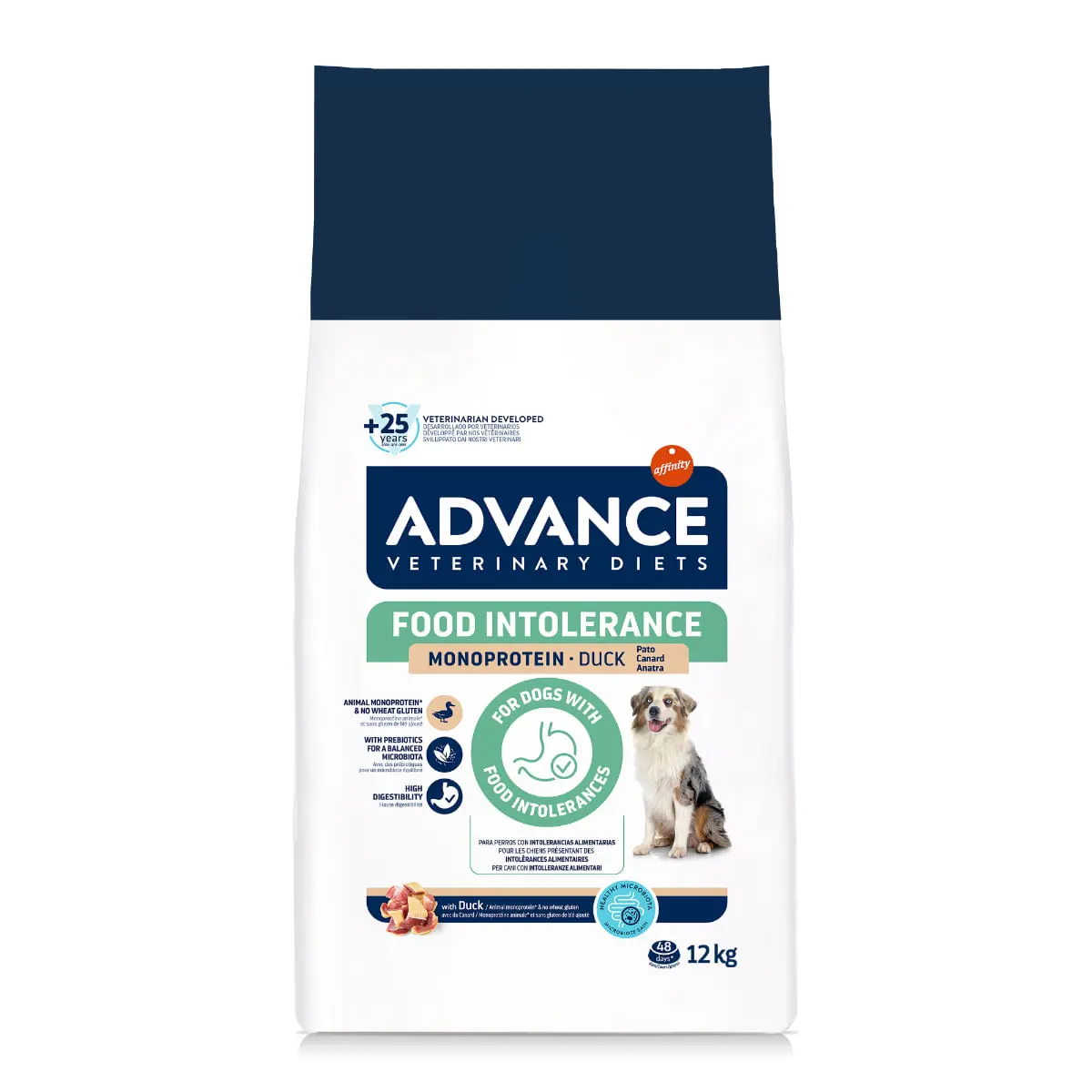 ADVANCE VETERINARY DIETS Hypoallergenic Food Intolerance, XS-XL, Rata, dieta veterinara, hrana uscata caini, sistem digestiv, alergii, 12kg - Image 3