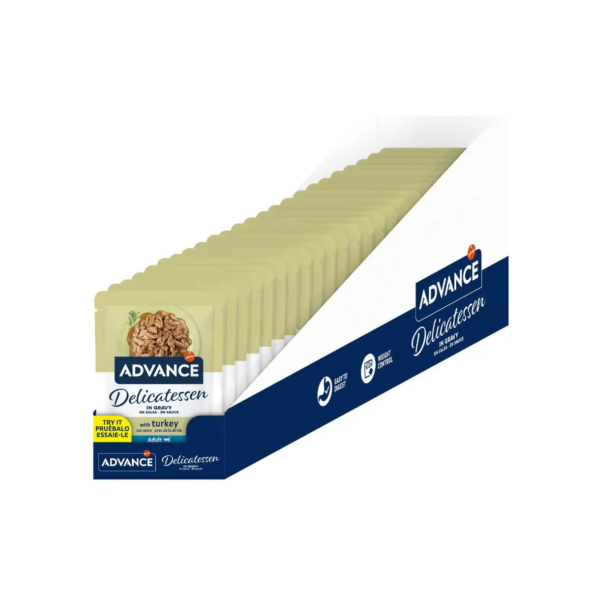 ADVANCE Delicatessen, Curcan, plic hrana umeda pisici, (in sos), bax, 85g x24buc - Image 2