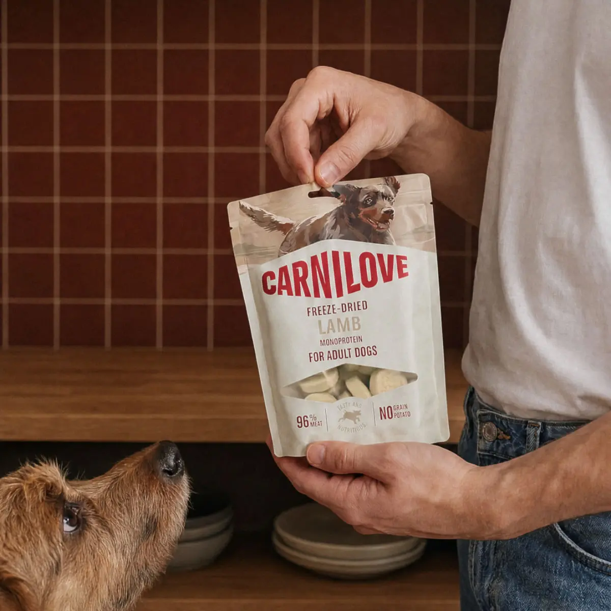 CARNILOVE Freeze Dried, XS-XL, Curcan si Somon, punguta recompense fara cereale caini, 60g - Image 3