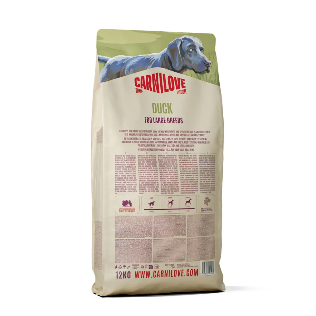 CARNILOVE True Fresh Large Breeds, L-XL, Rata, hrana uscata fara cereale caini, 4kg - Image 4