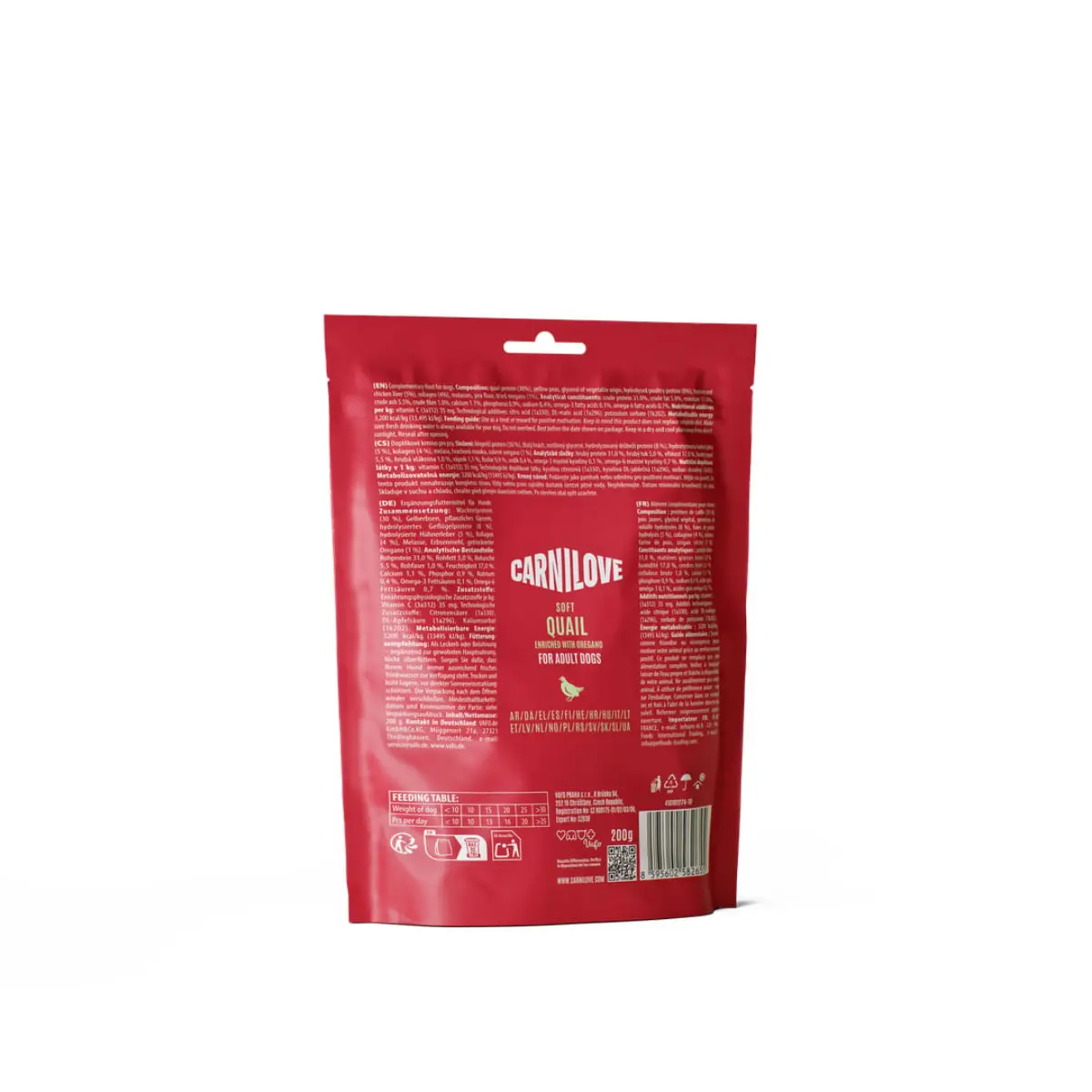 CARNILOVE Soft, XS-XL, Prepelita, punguta recompense fara cereale caini, 200g - Image 4
