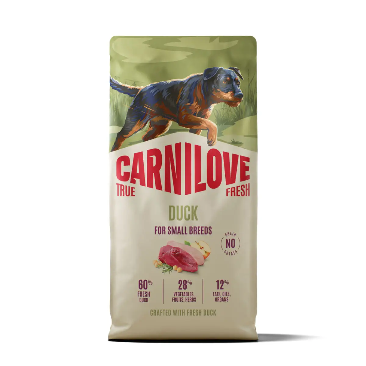 CARNILOVE True Fresh Small Breeds, XS-S, Rata, hrana uscata fara cereale caini, 12kg