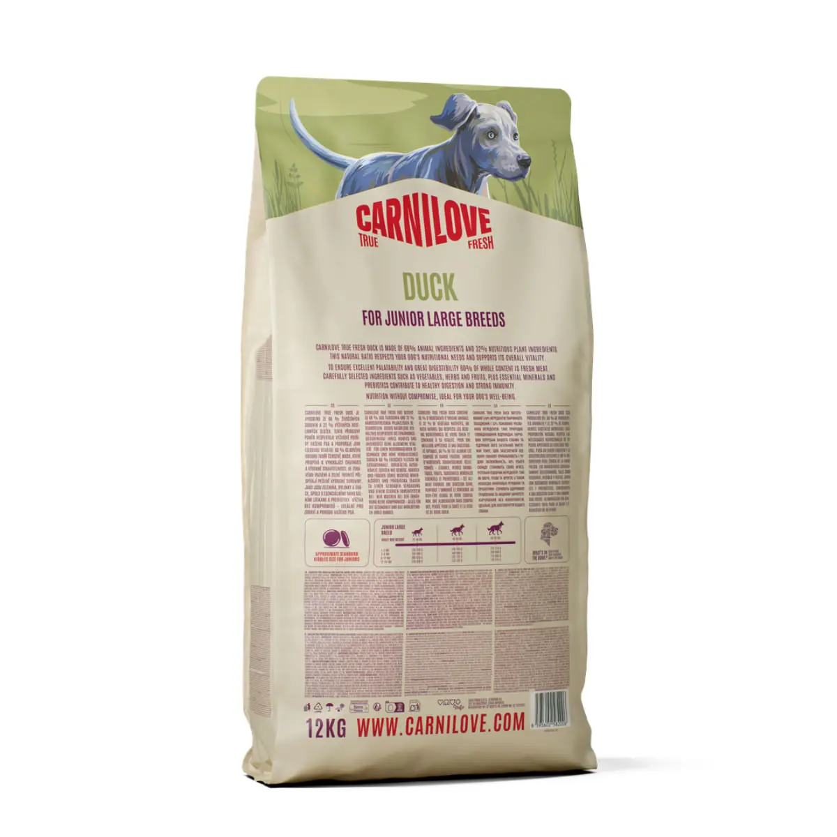 CARNILOVE True Fresh Junior Large Breeds, L-XL, Rata, hrana uscata fara cereale caini junior, 12kg - Image 4