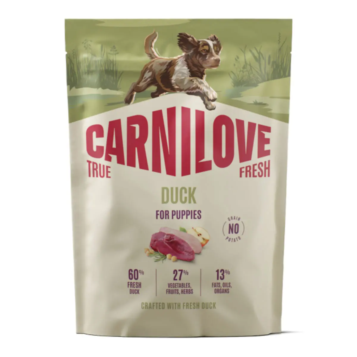 CARNILOVE True Fresh Puppies, XS-XL, Rata, hrana uscata fara cereale caini junior, 1.5kg