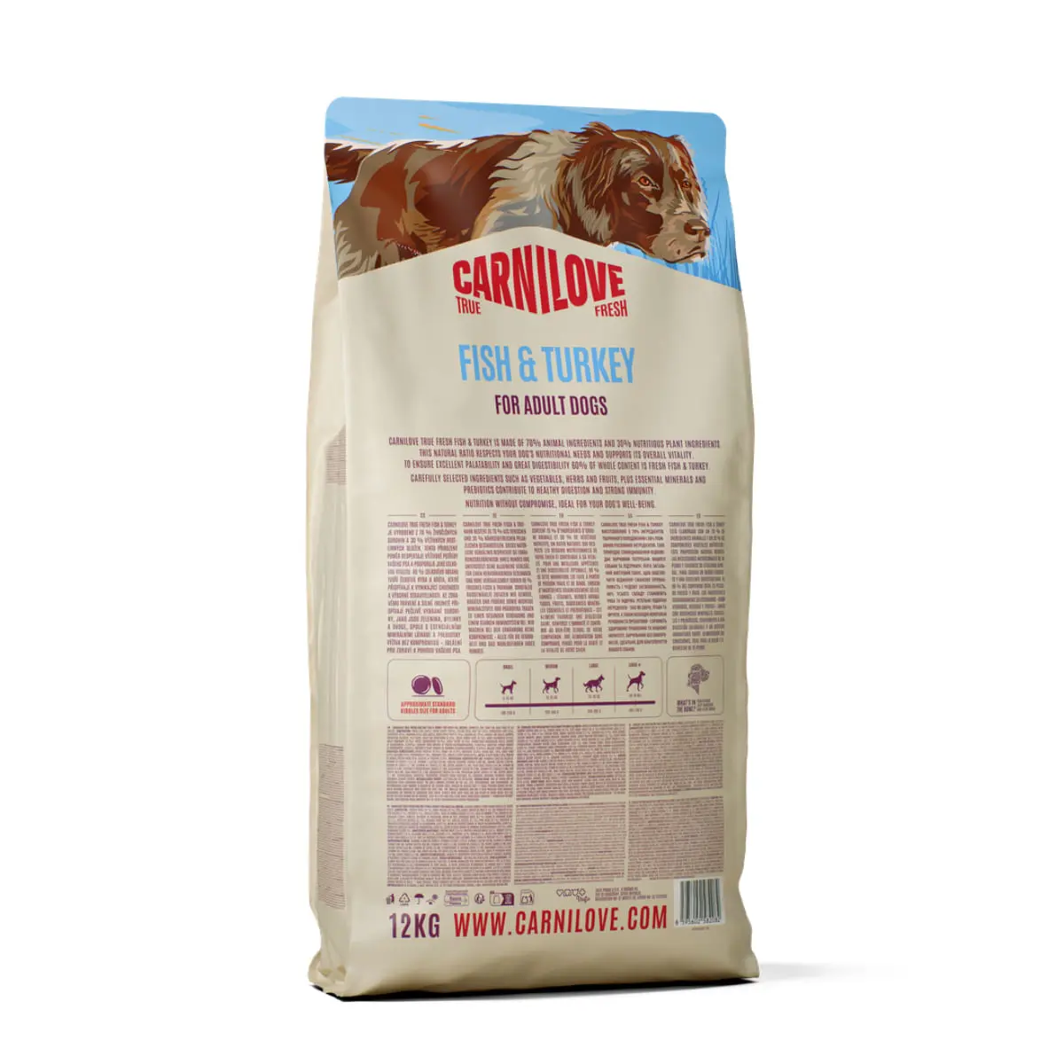 CARNILOVE True Fresh, XS-XL, Peste si Curcan, hrana uscata fara cereale caini, 12kg - Image 3