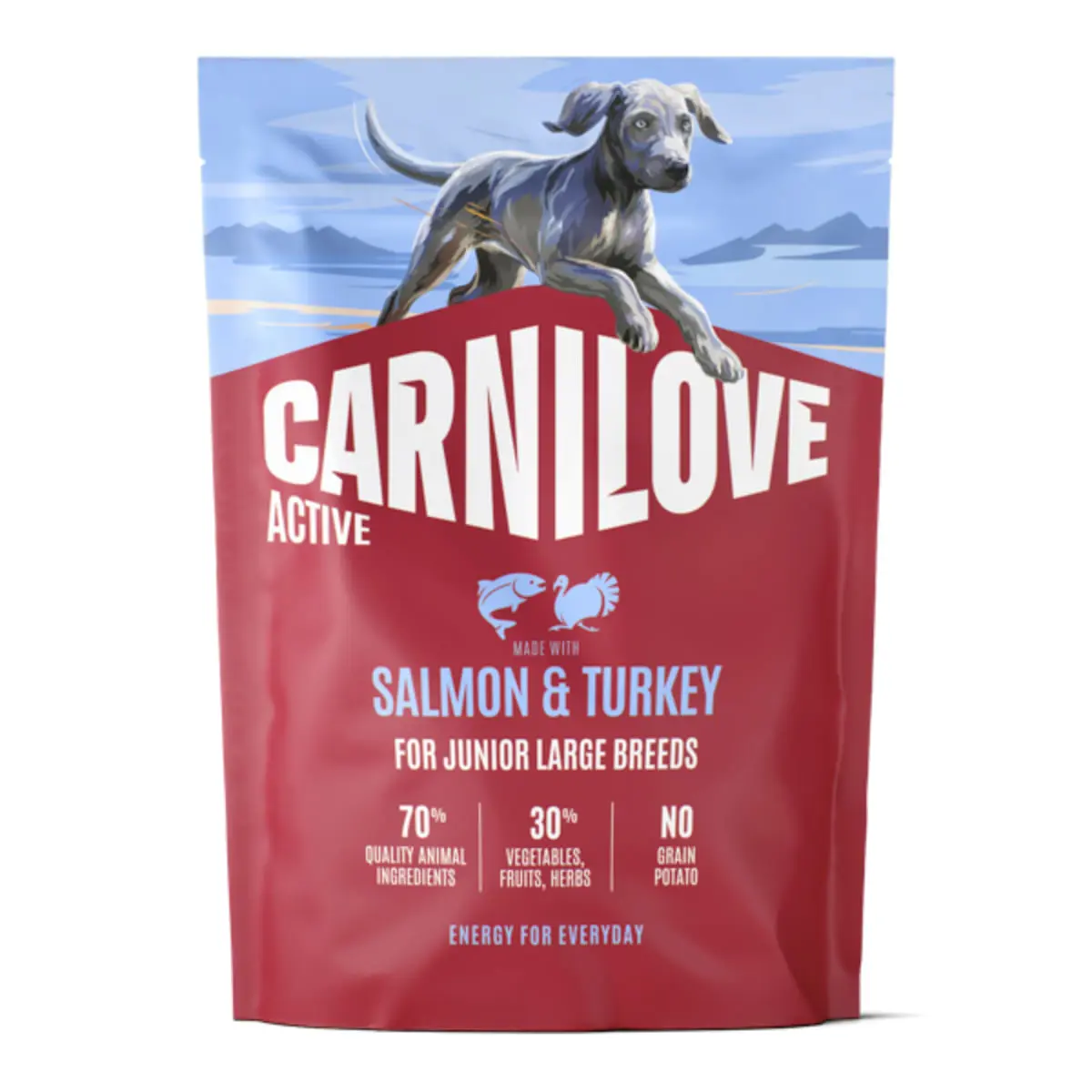 CARNILOVE Active Junior Large Breeds, L-XL, Somon si Curcan, hrana uscata fara cereale caini junior, 1.5kg