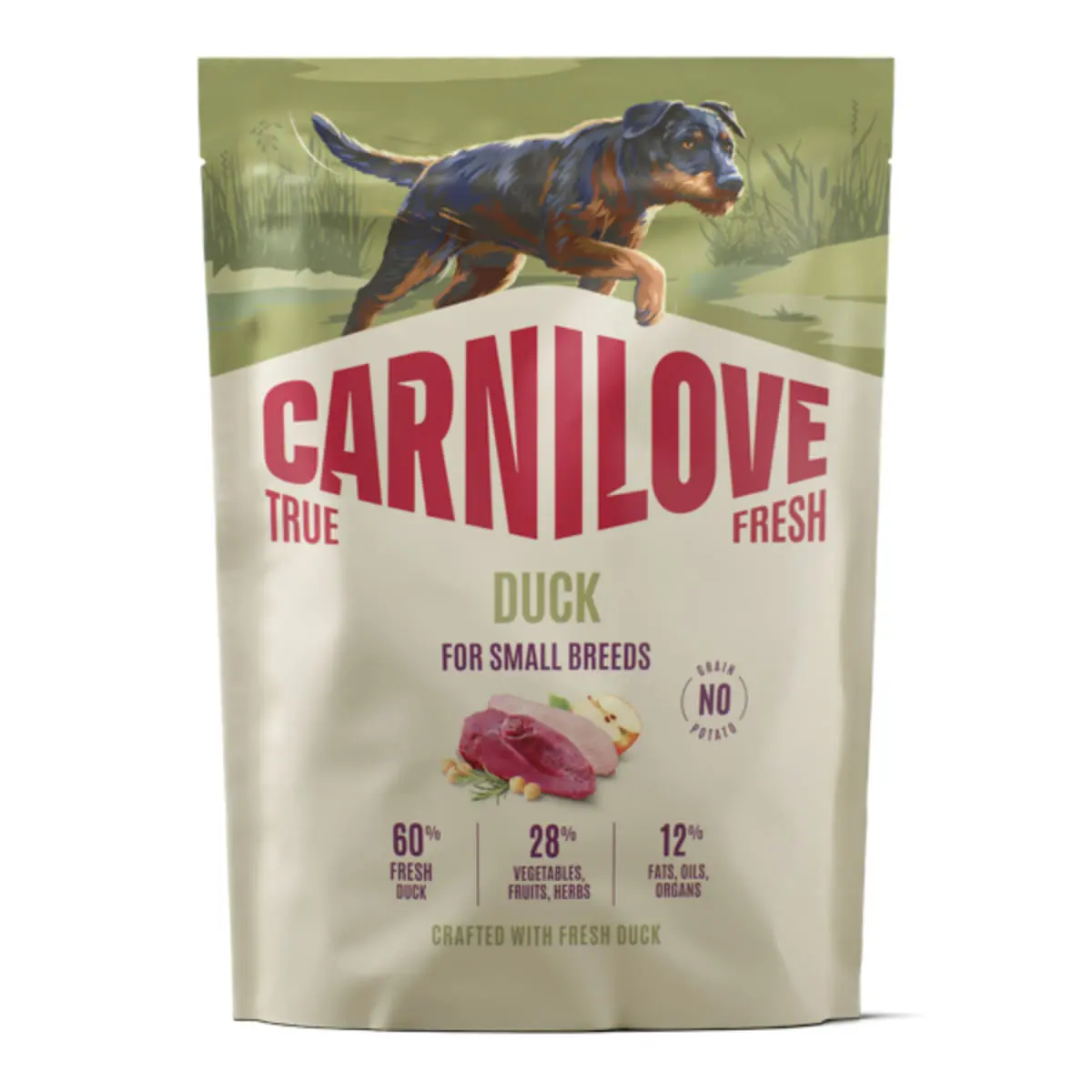 CARNILOVE True Fresh Small Breeds, XS-S, Rata, hrana uscata fara cereale caini, 1.5kg