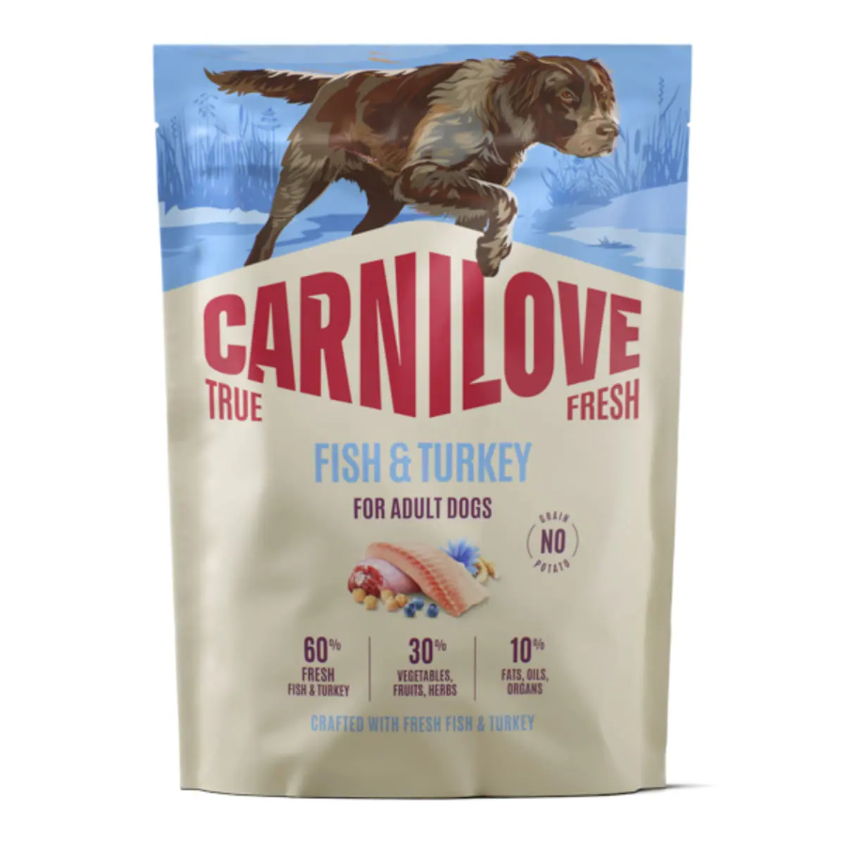 CARNILOVE True Fresh, XS-XL, Peste si Curcan, hrana uscata fara cereale caini, 1.4kg