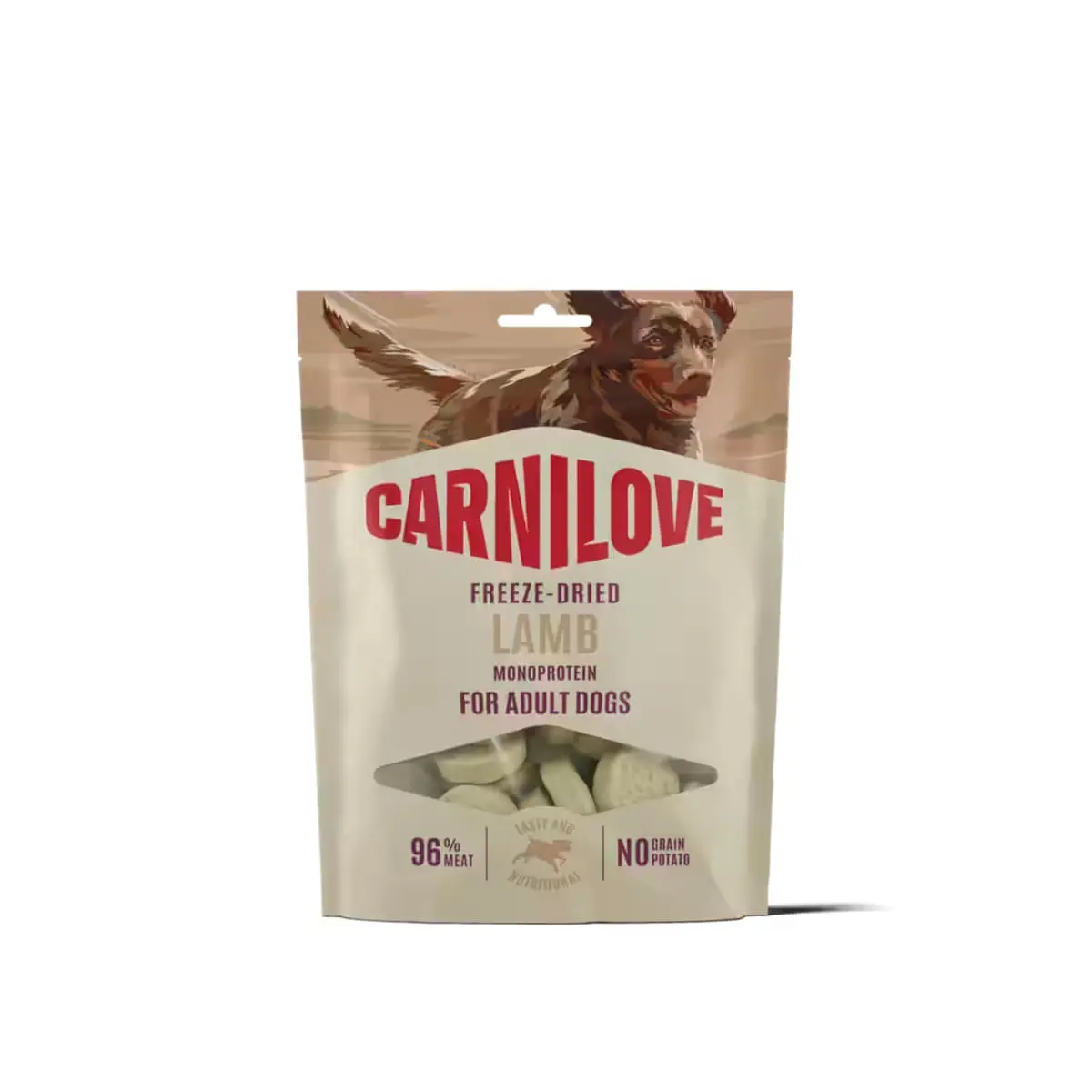 CARNILOVE Freeze Dried, XS-XL, Miel, punguta recompense fara cereale caini, 60g