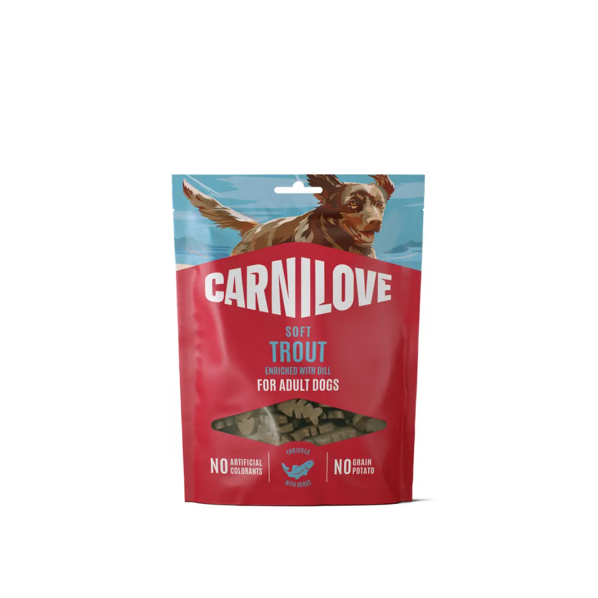 CARNILOVE Soft, XS-XL, Pastrav, punguta recompense fara cereale caini, 200g - Image 2
