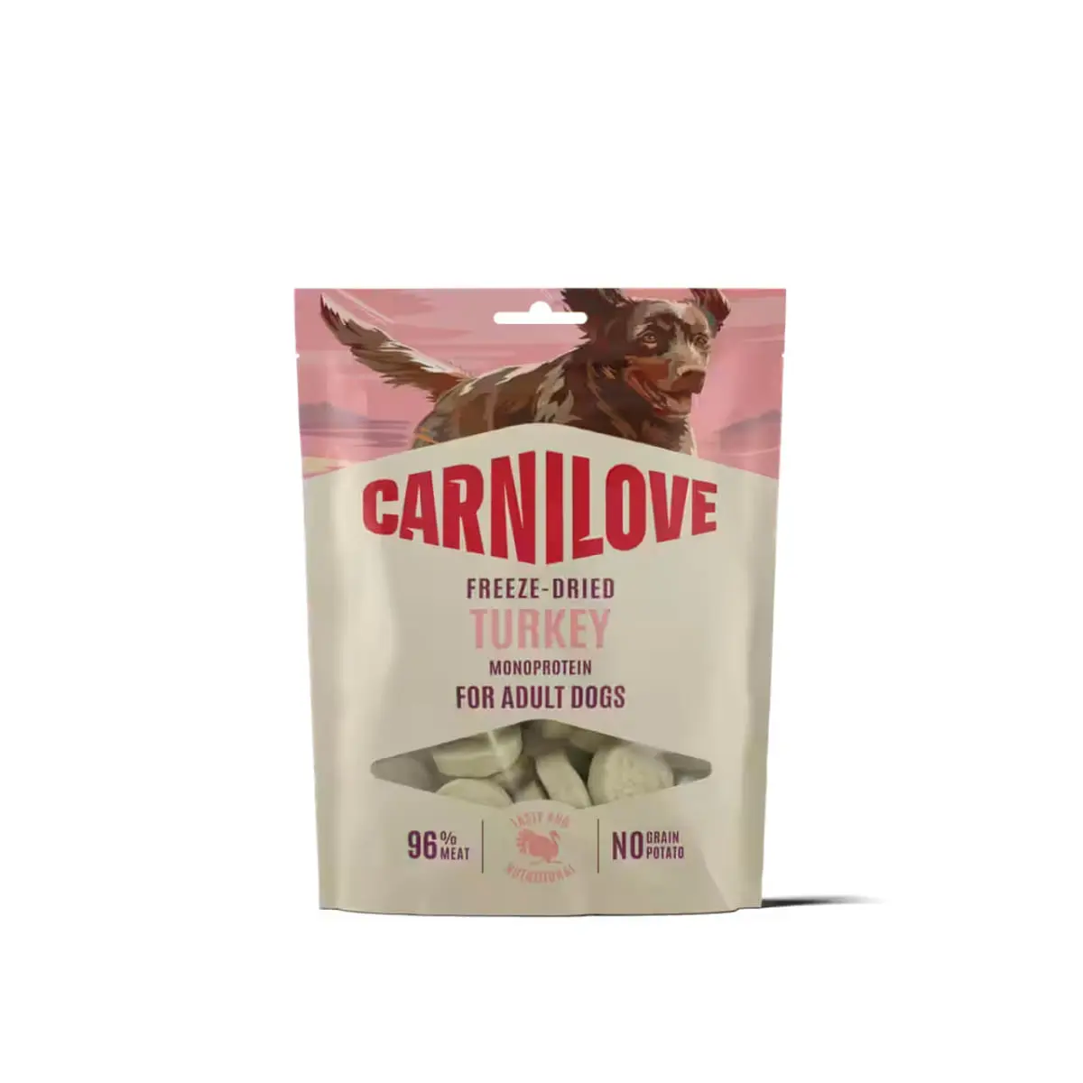 CARNILOVE Freeze Dried, XS-XL, Curcan, punguta recompense fara cereale caini, 60g - Image 2