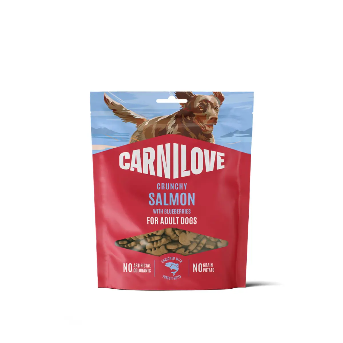 CARNILOVE Crunchy, XS-XL, Somon si Afine, punguta recompense fara cereale caini, 200g - Image 2