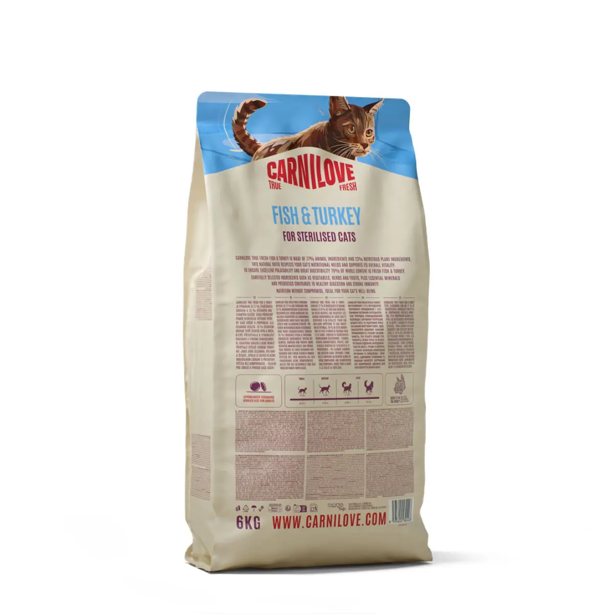CARNILOVE True Fresh Sterilised, Peste si Curcan, hrana uscata fara cereale pisici sterilizate, 6kg - Image 4